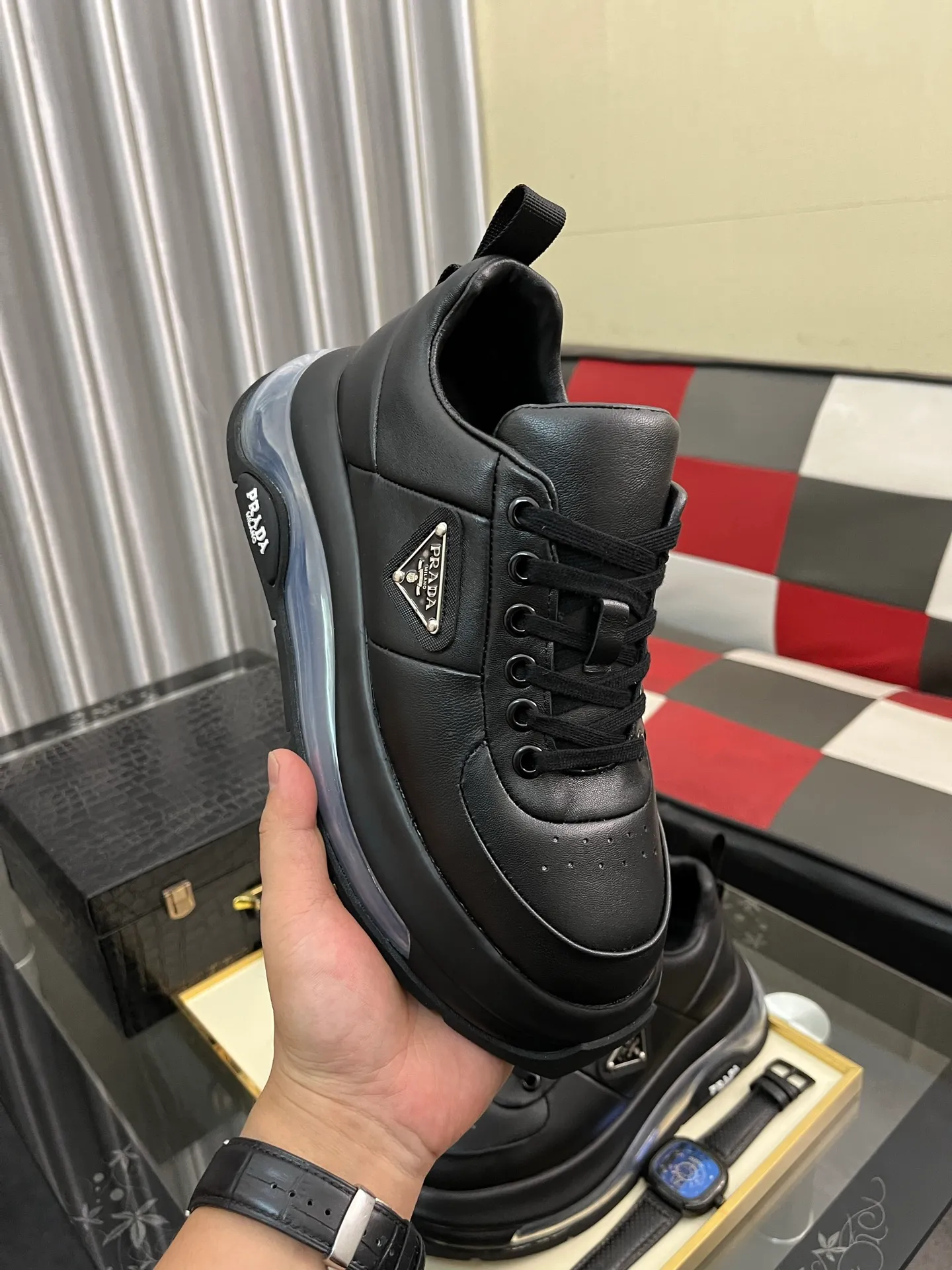 Men's Men's Shoes💰640⌚️⌚️《PRADA*》The latest and most popular casual shoes, top brand [seduce] luxury~purchase, top~quality. [Strong] The upper is made of imported breathable cowhide with cloth material ➕ breathable sheepskin feet (•) and fine workmanship. Code number: 38-442️⃣Colors available